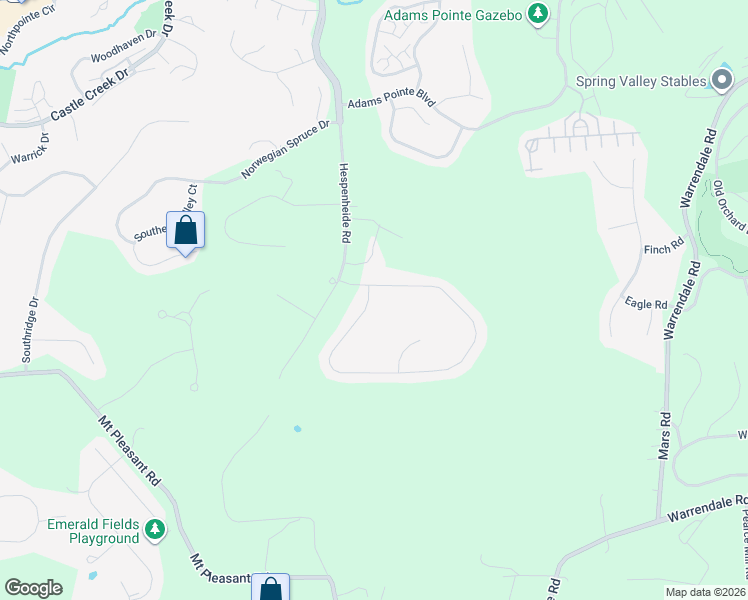 map of restaurants, bars, coffee shops, grocery stores, and more near 102 Broadstone Drive in Mars