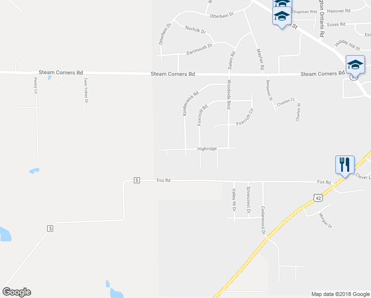 map of restaurants, bars, coffee shops, grocery stores, and more near 629 Highridge in Lexington