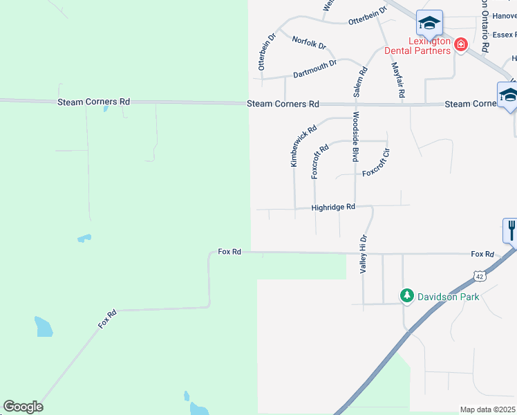map of restaurants, bars, coffee shops, grocery stores, and more near 531-629 Highridge in Lexington