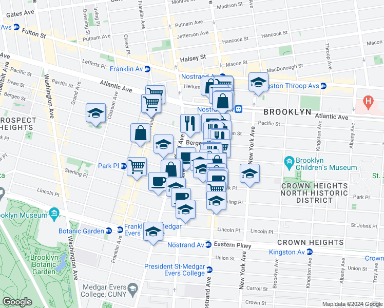 map of restaurants, bars, coffee shops, grocery stores, and more near 653 Saint Marks Avenue in Brooklyn
