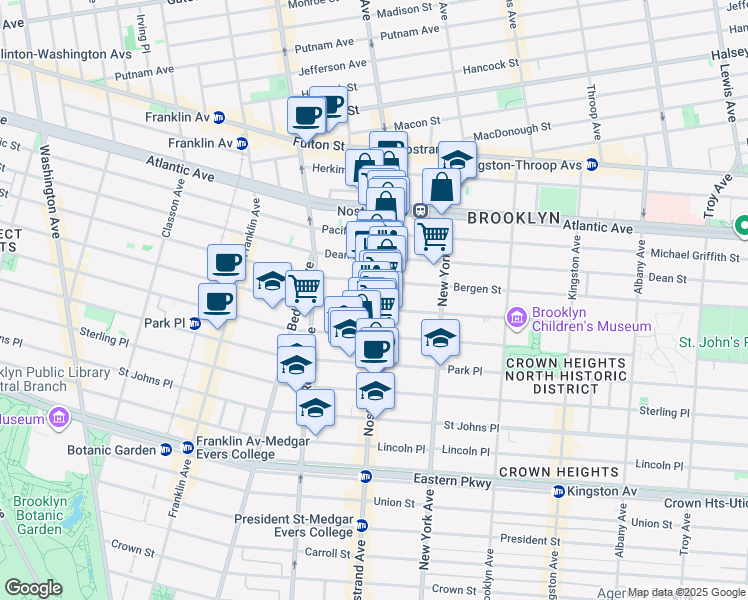 map of restaurants, bars, coffee shops, grocery stores, and more near in Brooklyn