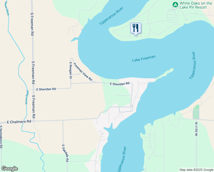 map of restaurants, bars, coffee shops, grocery stores, and more near 5720 East Sheridan Road in Monticello
