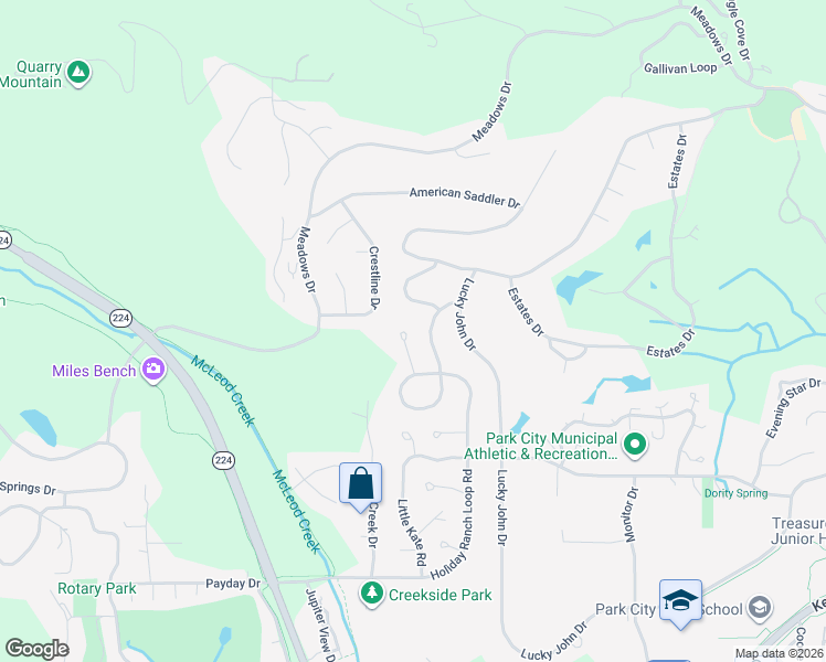 map of restaurants, bars, coffee shops, grocery stores, and more near 2888 Hackney Court in Park City