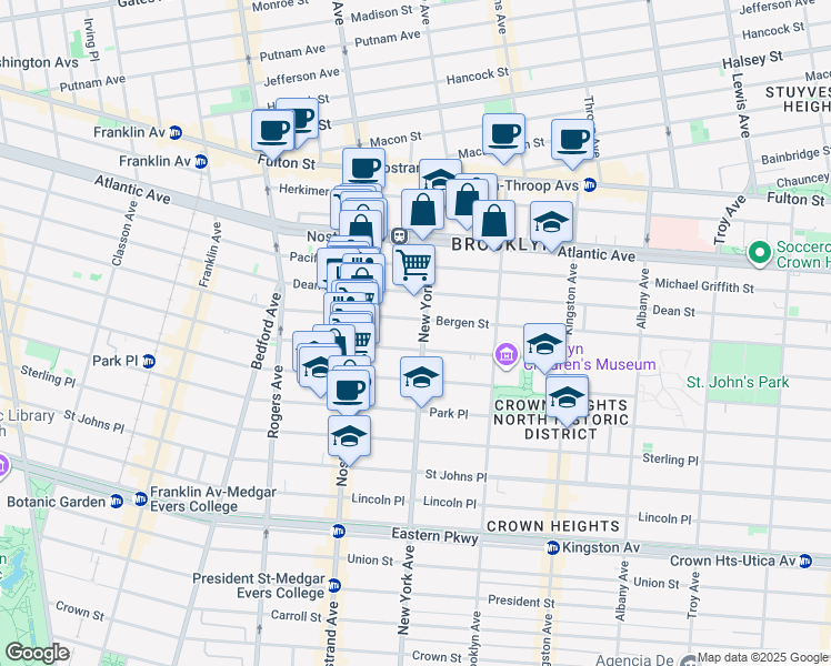 map of restaurants, bars, coffee shops, grocery stores, and more near in Brooklyn