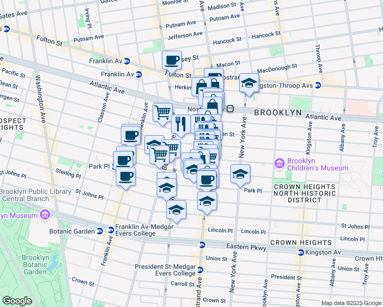map of restaurants, bars, coffee shops, grocery stores, and more near 653 Saint Marks Avenue in Brooklyn