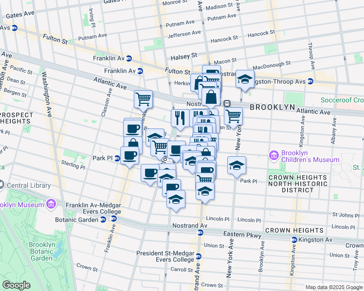 map of restaurants, bars, coffee shops, grocery stores, and more near 653 Saint Marks Avenue in Brooklyn
