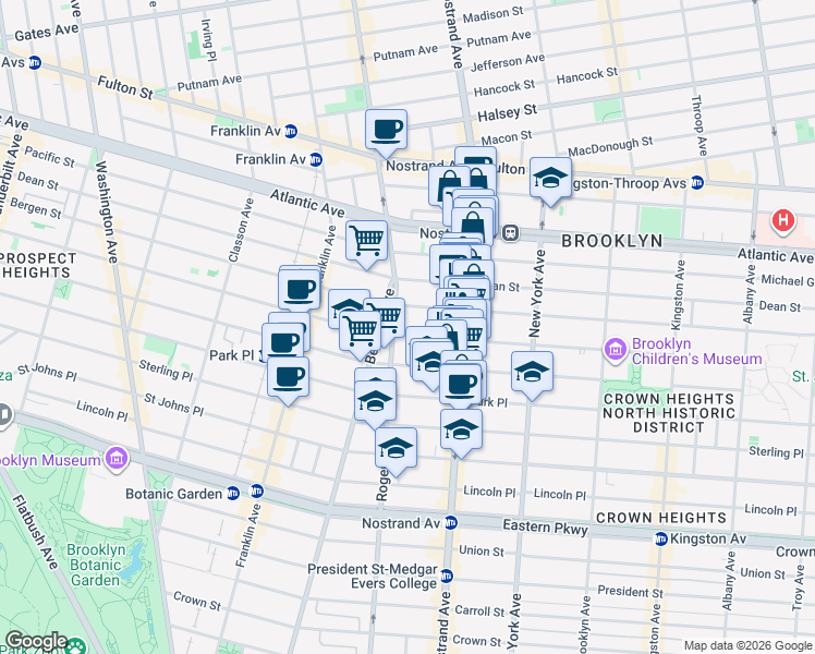 map of restaurants, bars, coffee shops, grocery stores, and more near 653 Saint Marks Avenue in Brooklyn