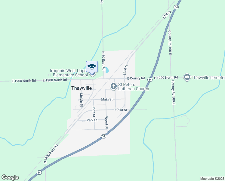 map of restaurants, bars, coffee shops, grocery stores, and more near 114 Mc Neil Street in Thawville