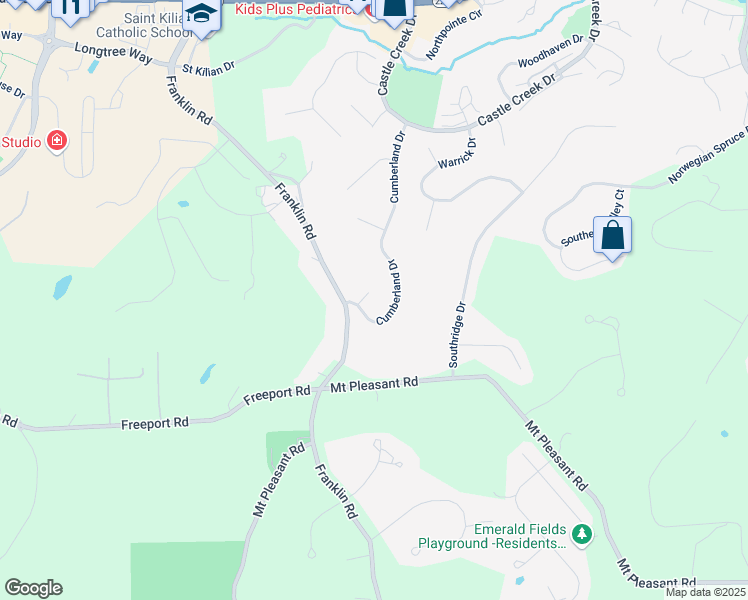 map of restaurants, bars, coffee shops, grocery stores, and more near 110 Bedford Court in Seven Fields