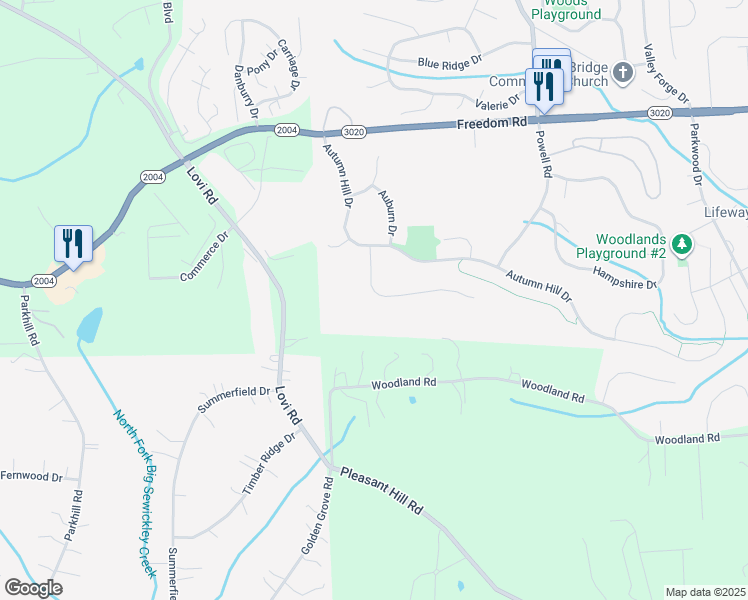 map of restaurants, bars, coffee shops, grocery stores, and more near 608 Golden Ridge Court in Cranberry Township