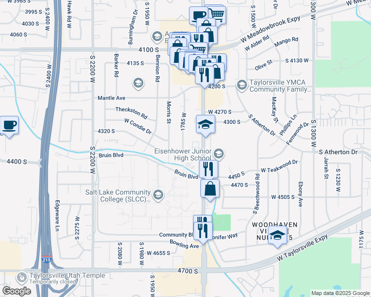 map of restaurants, bars, coffee shops, grocery stores, and more near 4369 El Camino Street in Salt Lake City