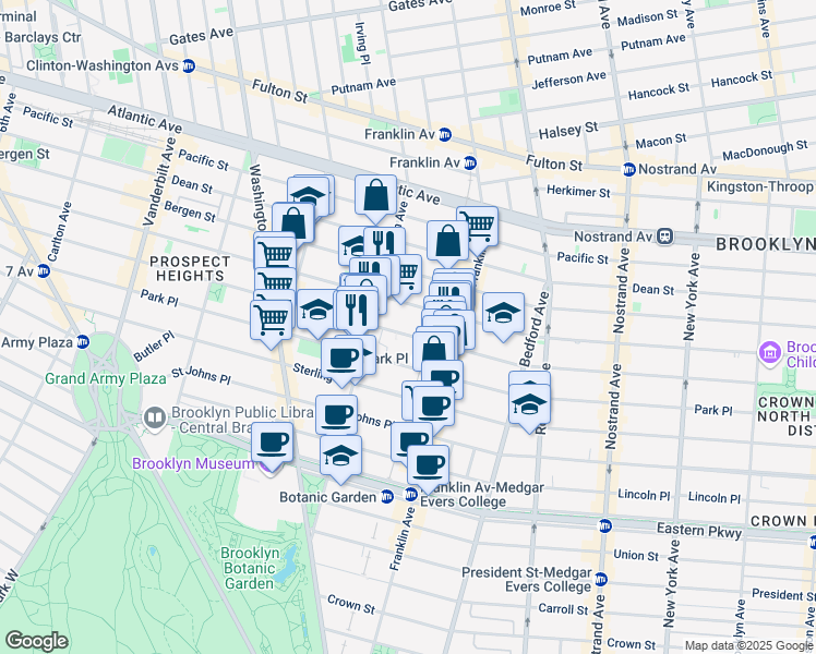 map of restaurants, bars, coffee shops, grocery stores, and more near 528 Prospect Place in Brooklyn