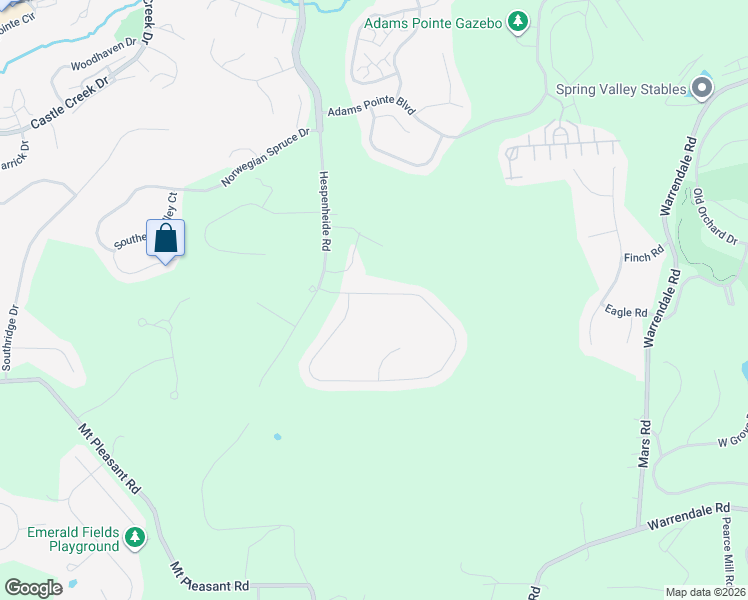 map of restaurants, bars, coffee shops, grocery stores, and more near 284 Broadstone Drive in Mars