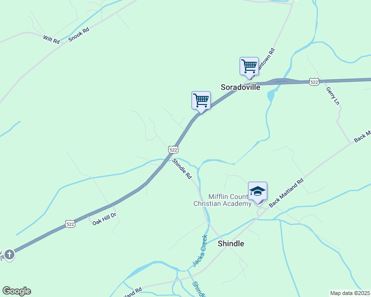 map of restaurants, bars, coffee shops, grocery stores, and more near in McClure