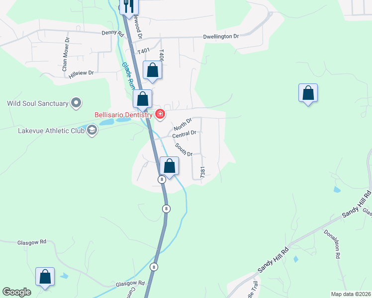 map of restaurants, bars, coffee shops, grocery stores, and more near 311 South Drive in Valencia