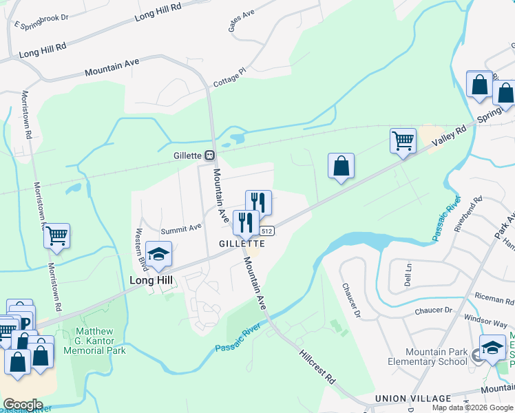 map of restaurants, bars, coffee shops, grocery stores, and more near 43 Summit Avenue in Long Hill