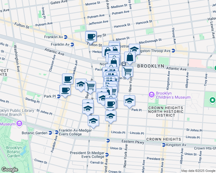 map of restaurants, bars, coffee shops, grocery stores, and more near in Brooklyn