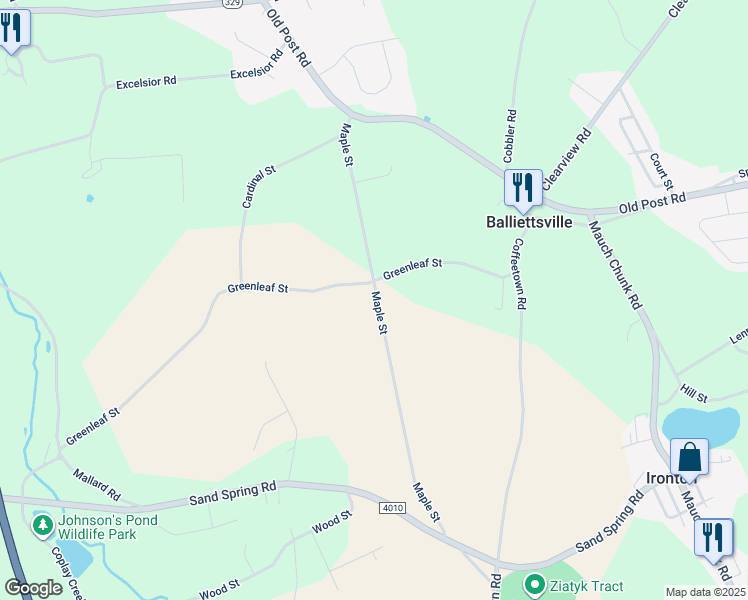 map of restaurants, bars, coffee shops, grocery stores, and more near in Schnecksville