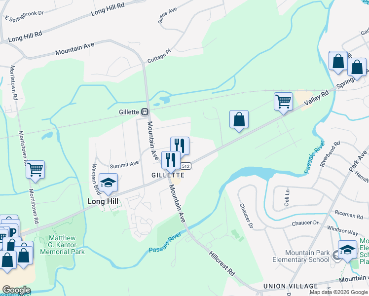 map of restaurants, bars, coffee shops, grocery stores, and more near 43 Summit Avenue in Long Hill