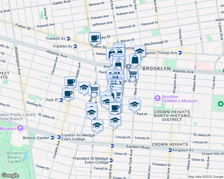 map of restaurants, bars, coffee shops, grocery stores, and more near in Brooklyn
