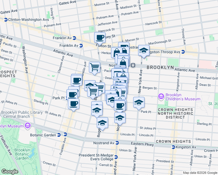 map of restaurants, bars, coffee shops, grocery stores, and more near 653 Saint Marks Avenue in Brooklyn