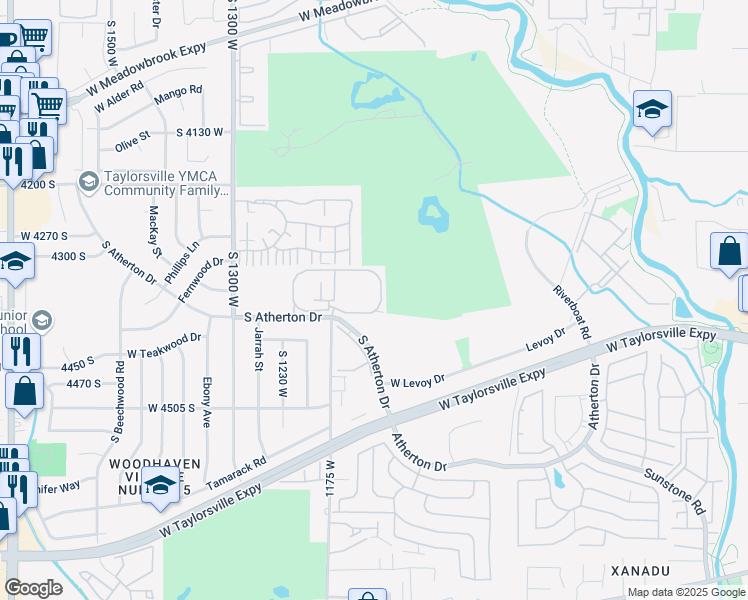 map of restaurants, bars, coffee shops, grocery stores, and more near 4348 South 1100 West in Taylorsville