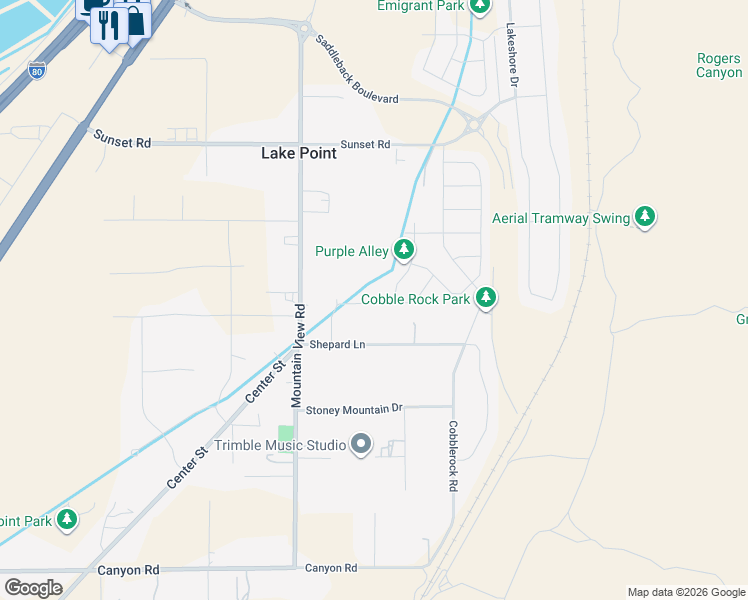 map of restaurants, bars, coffee shops, grocery stores, and more near 1881 Shepard Lane in Tooele