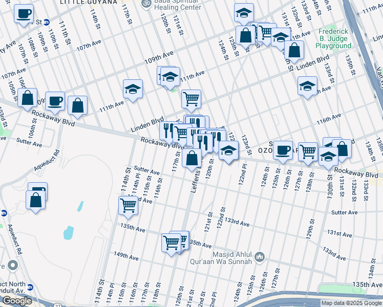 map of restaurants, bars, coffee shops, grocery stores, and more near in Queens