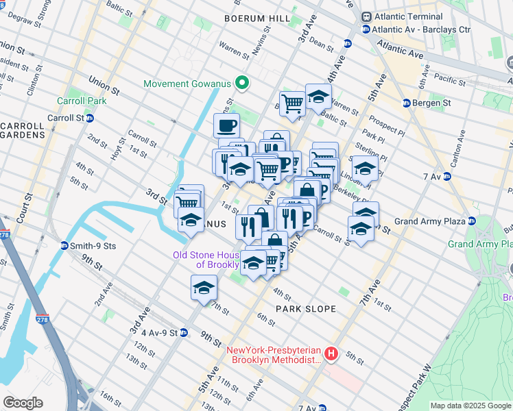 map of restaurants, bars, coffee shops, grocery stores, and more near in Brooklyn