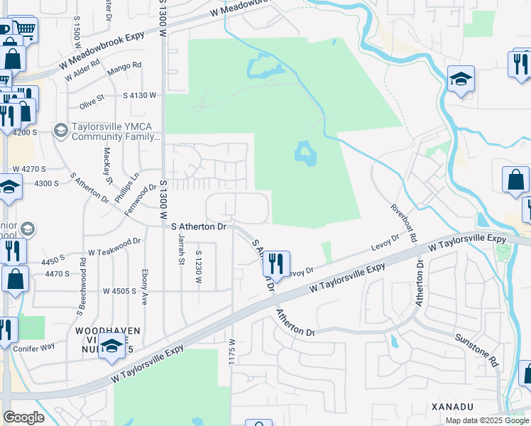 map of restaurants, bars, coffee shops, grocery stores, and more near 4348 South 1100 West in Taylorsville
