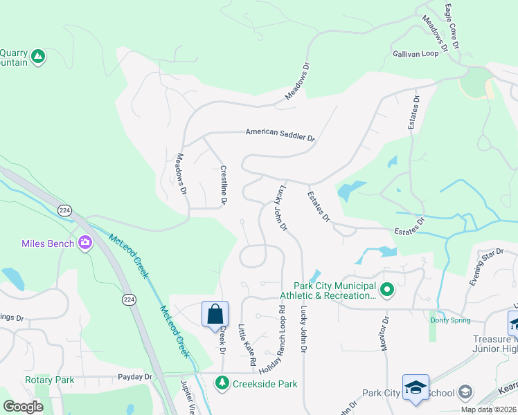 map of restaurants, bars, coffee shops, grocery stores, and more near 2888 Hackney Court in Park City