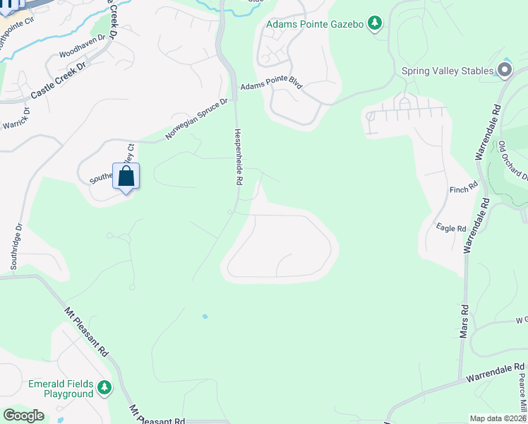 map of restaurants, bars, coffee shops, grocery stores, and more near 102 Broadstone Drive in Mars
