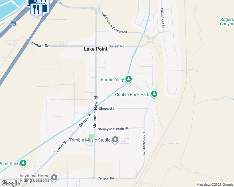 map of restaurants, bars, coffee shops, grocery stores, and more near 1887 Rock Hollow Road in Lake Point