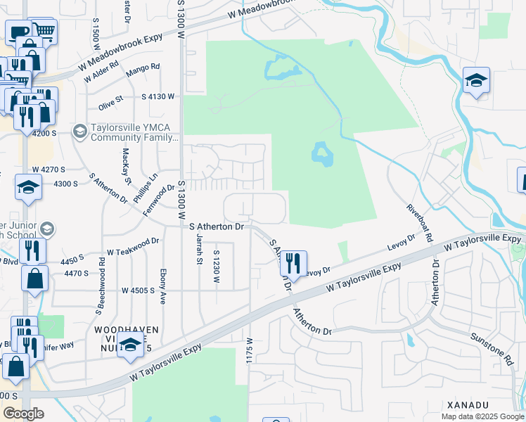 map of restaurants, bars, coffee shops, grocery stores, and more near 4332 South 1145 West in Taylorsville