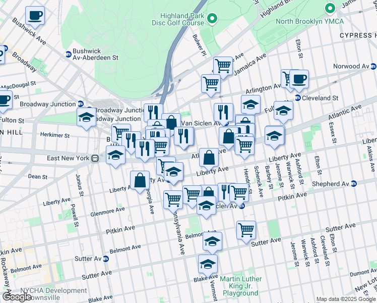 map of restaurants, bars, coffee shops, grocery stores, and more near 179 Vermont Street in Brooklyn