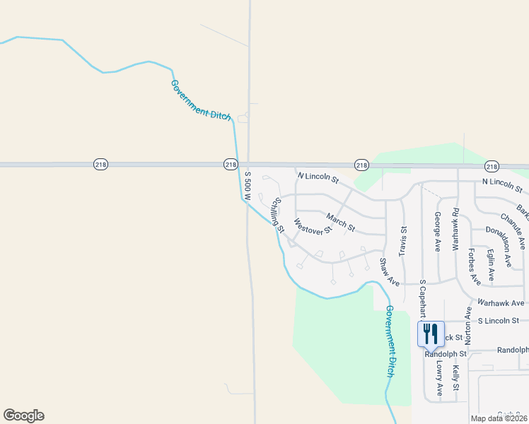 map of restaurants, bars, coffee shops, grocery stores, and more near 6269 Miami County Line in Peru