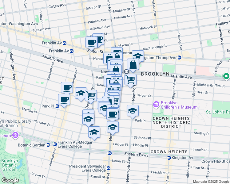 map of restaurants, bars, coffee shops, grocery stores, and more near in Brooklyn
