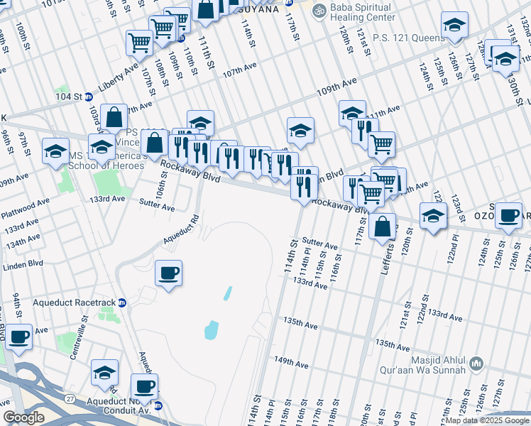 map of restaurants, bars, coffee shops, grocery stores, and more near 51 in Queens