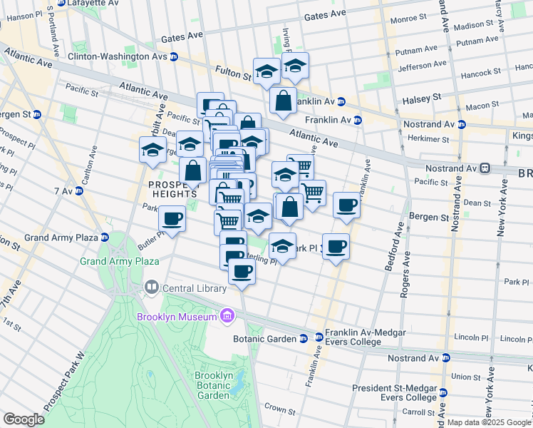 map of restaurants, bars, coffee shops, grocery stores, and more near 392 Saint Marks Avenue in Brooklyn