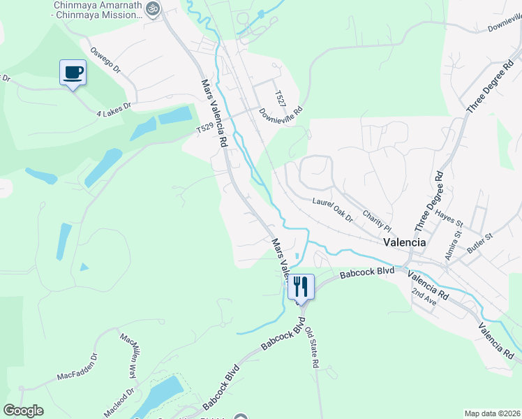 map of restaurants, bars, coffee shops, grocery stores, and more near 471 Mars Valencia Road in Valencia