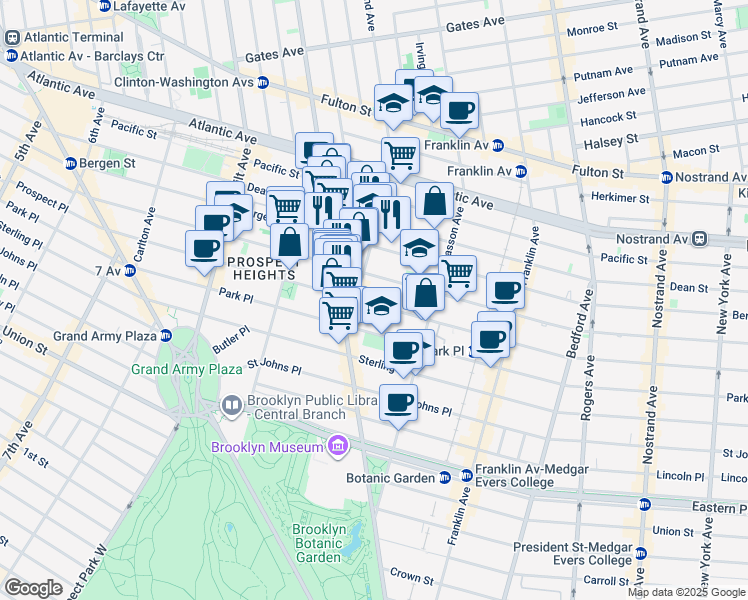 map of restaurants, bars, coffee shops, grocery stores, and more near 396 Saint Marks Avenue in Brooklyn