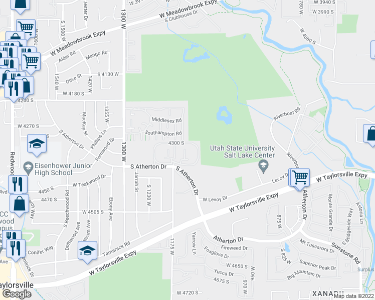 map of restaurants, bars, coffee shops, grocery stores, and more near 4313 Winfield Road in Taylorsville