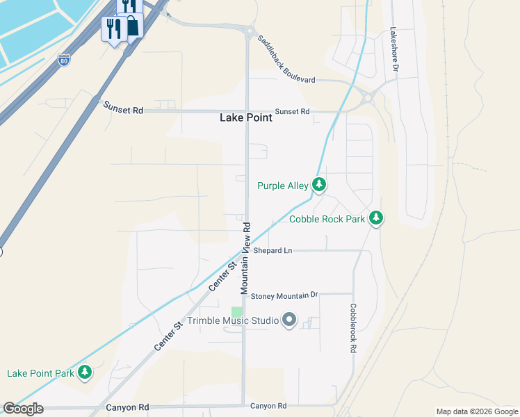 map of restaurants, bars, coffee shops, grocery stores, and more near 8098 Mountain View Road in Tooele