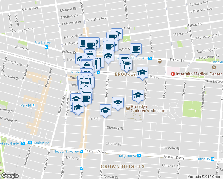 map of restaurants, bars, coffee shops, grocery stores, and more near in Brooklyn