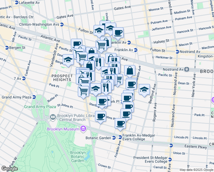 map of restaurants, bars, coffee shops, grocery stores, and more near 430 Saint Marks Avenue in Brooklyn