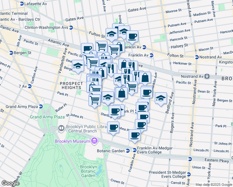 map of restaurants, bars, coffee shops, grocery stores, and more near 430 Saint Marks Avenue in Brooklyn