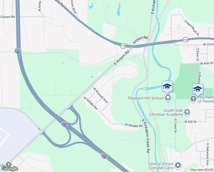map of restaurants, bars, coffee shops, grocery stores, and more near 1007 South Schmidt Avenue in Peoria