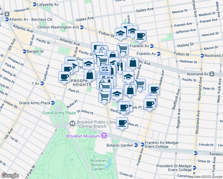 map of restaurants, bars, coffee shops, grocery stores, and more near 396 Saint Marks Avenue in Brooklyn