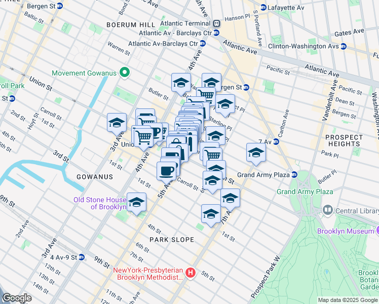 map of restaurants, bars, coffee shops, grocery stores, and more near in Brooklyn