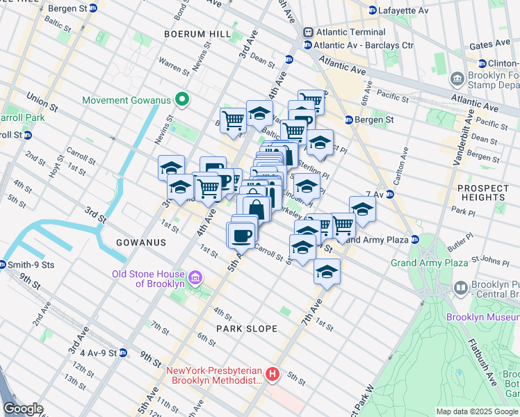 map of restaurants, bars, coffee shops, grocery stores, and more near in Brooklyn